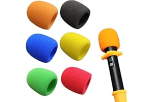 PSOWQ 6 Pcs Microphone Pare-Brise Écran Pop Coloré Grand Microphone Housse de Microphone en Mousse Universelle Lavable à la Main Microphone Housse de Protection pour KTV Family Party Stage Performance