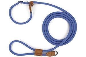 Wolfone Guinzaglio per cani con manico regolabile, guinzaglio per cani in corda resistente e durevole, comodo e leggero, per cani di taglia grande, media e piccola, 3 m, blu luna