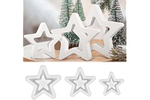 ‎WISIRENT 3 Stück Sterne Silikonform Weihnachten WISIRENT, Sterne Silikonformen Gießformen Weihnachten Stern Silikonharzformen, Silikonform Stern Kerzenhalter Star Christmas Silicone Mold für Bastelarbeiten