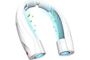 Smilfree Ventilatore da collo portatile da 6000 mAh, ventilatore da collo ricaricabile, silenzioso, per campeggio, viaggi, ufficio (bianco)
