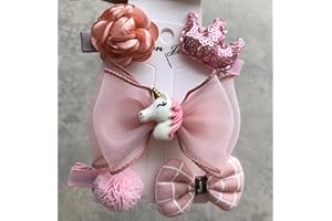 NOVAGO Lot de Barrettes pinces à cheveux fantaisie décoratives pour séance photo réussie de votre enfant bébé ou jeune fille (5 Pcs, Rose Licorne)
