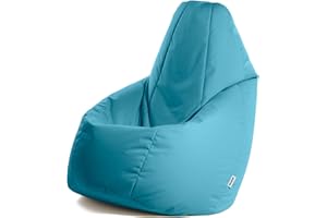 Avalon - Pouf Poltrona Sacco Grande L Jive, Puffo per Sedersi Ergonomico, Pouf a Sacco in Tessuto Antistrappo e Impermeabile, Comoda Poltrona a Sacco Moderna, Made in Italy(80x80x125cm-Petrol)