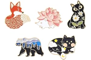 CHROMACRAFT 5 Pièces Broches d'animaux De Dessin Animé, Mignonnes et Créatives