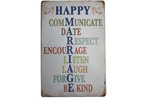 GREENZONE Vintage How To Achieve A Happy Marriage Retro How To Achieve A Happy Marriage Metal Tin Sign/Plaque for Kitchen Lounge Garden Garage Pub Wall/Door (30 x 20 cm) 002 - UK Company