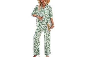 LIAOPUFUS Camisa Estampada para Mujeres Juego de Dos Piezas Camisa de Cinco Puntos y Pantalones Conjunto de Ocio de Temperamento