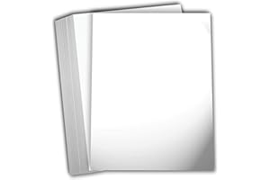 Hamilco White Glossy Cardstock Paper - 8 1/2 x 11" 80 lb Cover Card Stock - 50 Pack