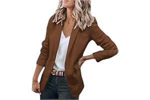 WZYYDS Tailleurs Femme Chic Et Elegant Blazer Femme Grand Taille À Manches Longues Travail Bureau Invités De Mariage Costume Formel Veste Legere Femme Automne