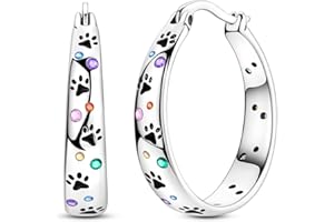 NARMO 925 Sterling Silver Hoop Earrings for Women Lightweight Hoops Earrings Silver Hoops Colorful Rainbow Hoop Earrings Hypoallergenic Huggie Hoop Earrings