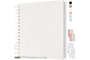 JAECU Album Photo Spirale Scrapbook 21x21cm, DIY Scrapbooking Album 40 Pages, Livre D'or pour Voyage Mariage Anniversaire Cadeaux pour Bebe Enfant Couple (Blanc)