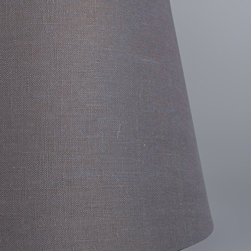 QAZQA Leinen Lampenschirm 20cm rund DS E27 leinen braun-grau , Rund konisch Schirm Pendelleuchte, Schirm Stehleuchte, - 6