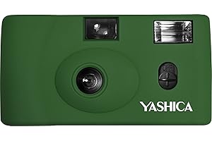 YASHICA KYOCERA Yashica MF-1 dunkel grün Snapshot 35 mm Kleinbild Kamera-Set (mit eingelegtem Film + Batterie )