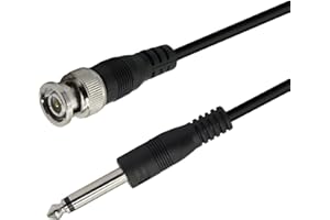 PNGKNYOCN BNC macho a cable de audio macho de 6,35 mm de 1/4 pulgadas, enchufe TS mono de 6,35 mm a conector BNC Cable de conector bidireccional para cámara CCTV DVR, antena de radio, etc (1M)