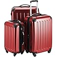HAUPTSTADTKOFFER - Alex - Set of 3 Hard-side Luggages Trolley Suitces Expandable, (S, M & L), red