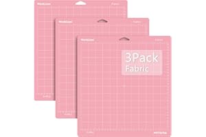 WORKLION Schneidematte Fabric Grip für Cricut: Cricut Explore One/Air/Air 2/Maker klebend rutschfeste strapazierfähige Matte für Stoff, Leder und Filz – Pink Schneidematte (30,5 x 30,5 cm, 3 Stück)