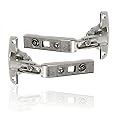 SPARES2GO Corner Cabinet Folding Door Hinge Without self Closing Compatible with Hettich Nickel Opening Angle 50/65 Degree (Intermat 9930) 9090110 (2 Pack)