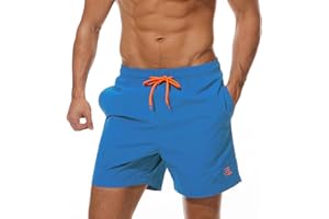 JustSun Bañador Hombre Secado Rápido Traje de Baño con Forro de Malla