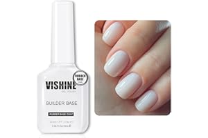 Vishine Milky White Rubber Builder Base Gel Nail Polish, 6 in 1 Builder for Strengthen Apex Building Extension Long Lasting Protect U V Cured Color Based Manicure for Fragile Nails Art Home Salon R061