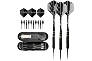 Hopewey Dartpfeile mit Kunststoffspitze, Softdart Pfeile perfekt geeignet für E-Darts, Soft Dartpfeile Set with Luxury Case [18g/Stück] RFB1