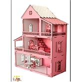 BİGİBU Educational Toys Wooden Play House 15 Furnished Wooden Decorative Model Houses
