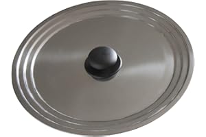 BAUMALU - Couvercle Multi-Degrés Universel - Acier Inoxydable Haut de Gamme - Bouton Bakélite, Bord en Escalier - Pour Ustensiles de Ø22, 24 et 26 cm
