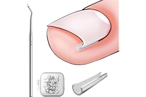 BEZOX Juego de correctores para uñas encarnadas: 40 tiras alisadoras de uñas sin dolor con elevador de uñas: kit de herramientas para uñas encarnadas de fácil uso