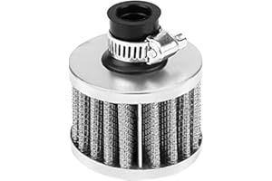 ‎QIILU Qiilu Universal 13mm Auto Kaltluftansaugfilter Kit Kurbelgehäuse Vent Abdeckung Entlüfter(Silber)