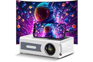 LIFELLERY Mini projecteur Bluetooth, Videoprojecteur Portable 1080P Full HD Supportée, Mini LED Projecteur Compatible avec TV Stick Smartphone HDMI USB AV, Projecteur Home Cinéma (A)