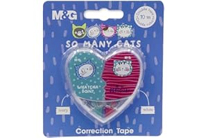 M&G Mini Pocket Mouse Correction Tapes, Correction Mice in Clear Roller Case, Tear Resistant Instant Drying Correcting Tape for Student Teacher Office Stationery (Pack of 2, 5M x 5mm), HACT1257