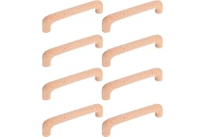 DOITOOL 8 Stück Holz Schrank Griffe Unfertige Schubladengriffe Schrank Kleiderschrank Küche Möbel Komfortable Griffe Ziehen