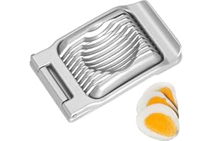 DIVONO Affettatrice uova professionale, in acciaio inox, taglia-uova, taglia-uova, per uova sode, scosse per patate, mozzarella, lavabile in lavastoviglie (argento)