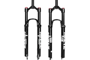 ZTZ 26''/27.5/''29'' MTB Bike Suspension Fork 120mm Travel Double Air Chamber Fork Bicycle Shock Absorber Air Fork QR 9 * 120mm+ABS Adjustment for MTB,Road, City,XC,Disc Brake (Black/Red Inner Tube)