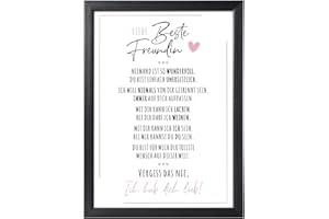 FJLLRVEN Definition Poesie Kunstdruck-Poster | Weihnachtsgeschenke Beste Freundin Geschenke | Wandbilder Wohnzimmer | Weihnachten Geschenk Beste Freundin Geburtstag Wanddeko Deko Wohnzimmer DINA A4 mit Rahmen