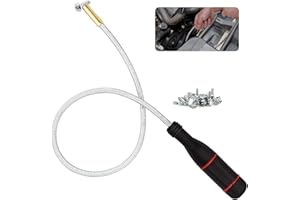 WRGYVE 60cm Flexible Magnetic Pickup Tool, Magnetic Pickup Tool, Telescopic Magnetic Pickup Tool for Hard-to-Reach Household Sink Drains Car Keys Bolts Nuts Screws