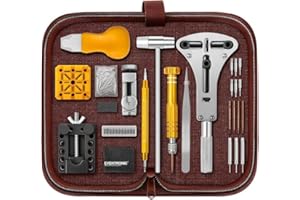 Eventronic Uhrenwerkzeug Set, Uhr Reparatur Uhrmacherwerkzeug Tasche, Uhren Reparaturset in Nylontasche, mit Größem Einstellbarem Gehäuseöffner, Uhrenarmband Entferner, Federstegwerkzeug (Alle Uhren)