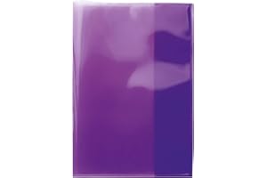 HERMA 19617 Fundas para cuadernos DIN A5, transparentes, fundas para libros hechas de película de polipropileno duradera, lavable y extragruesa, juego de 10 fundas para libros escolares, color morado