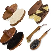 Equimour Set De Pansage 5 Pièces - Brosses Crins, Brillance, Dure, Crinière + Cure-pied, Qualité Haut De Gamme