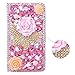 Produktbild spritech (TM) 3D Handmade Bling Pink Diamond Design Case Luxus PU Leder Wallet Case Flip Cover Mit Kreditkartenfächer Und Aufstellfunktion, Color-66, Samsung Galaxy S5 Mini