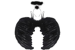 VEYLIN Angel Wings and Halo, White Angel Wings Fallen Angel Wings Costume for Adult Halloween Christmas Party …