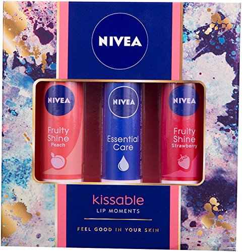 Nivea Kissable Lip Moments Gift Set for Women, 3 Pieces