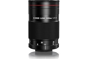 Lightdow 500mm f/7,5 Objetivo de Espejo - Objetivo Catadióptrico Enfoque Manual (MF) para Nikon D850 D810 D780 D750 D500 D7500 D7200 D5600 D5500 D3500 D3400 D-Series DSLR cámaras