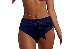 NLAND Slip Bikini da Donna Vita Alta Bikini Nuoto Tronchi Culotte Slip Triangolo Classico con Fiocco All'anca Costumi da Bagno Pantaloncini da Spiaggia Bikini Bottoms