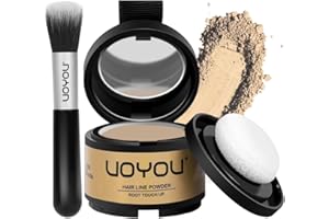 UOYOU Root Touch Up Powder Instantly Conceals Hair Loss, Gray Root Cover Up, Water & Sweat Resistant for Thinning Hair Men & Women, Includes Brush (Light Blonde)