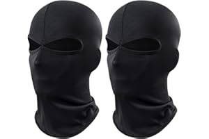 MIVAIUN Kominiarka z 2 otworami, klasyczna lekka czarna chusta na głowę Skimask, podwójna , oddychająca maska narciarska na całą twarz, odporna na promieniowanie UV, wiatroszczelna, oddychająca
