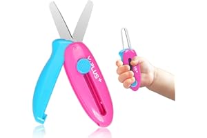 YPLUS Kinderschere Schule, Schere Kinder Set, Bastelschere Kinder ab 3+ jahre - Rosa