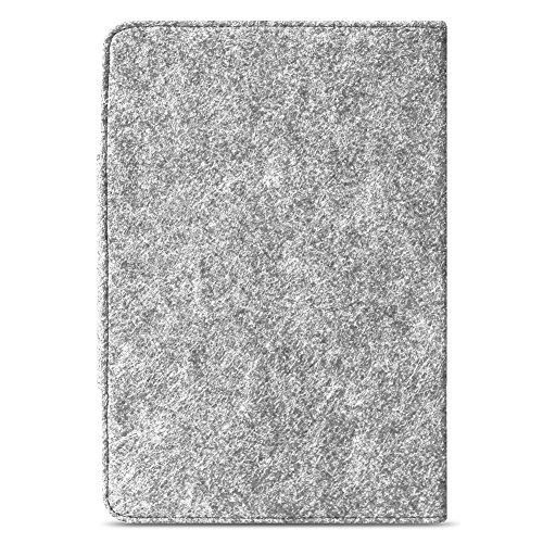 Robuste Filz Hülle für Ihr 9.7 – 10.1 Zoll Tablet aus hochwertigem Kunstleder mit umweltfreundlichem Filz Farbe Grau designt praktischer Standfunktion kombiniert Schutz und Design Schutztasche Stand Tasche Cover Case von NAUC - 6