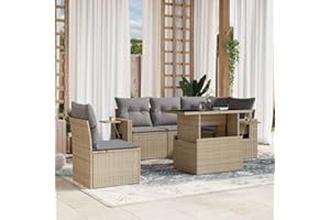 Amorsee Balkon Lounge Klein Verstellbare Tischplatte Balkon Sofa Rattan Gartensofa Gartenlounge Ecklounge Ecksofa Lounge Möbel Outdoor Loungemöbel Balkonsofa Gartenmöbel Balkonmöbel