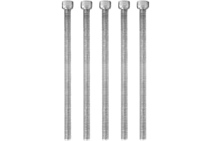 AUTUUCKEE 5 viti a testa esagonale M5 x 100 mm, viti a testa esagonale, in acciaio inox, filettate a esagono incassato (argento)