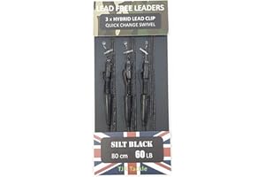 TJR Tackle Carp Leaders Hybrid QC Swivels Safety Clips Ready Tied 3 per pack