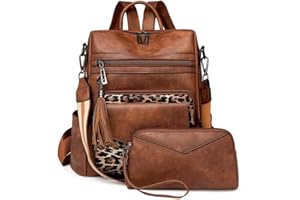 BOHJPIS Women Backpack Anti-Theft Lightweight Waterproof PU Fashion Travel Multipurpose Convertible Purse Shoulder Bag Handbag Backpack