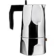 Alessi Ossidiana - Moka/Caffettiera espresso in fusione di alluminio - 3 tazze